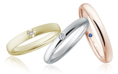K18YG、PT950、K18PGの結婚指輪